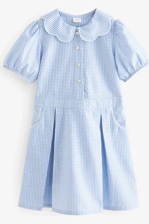 Next Cotton Rich Scalloped Collar Gingham School Dress (3-14yrs)13 år (158cm)
