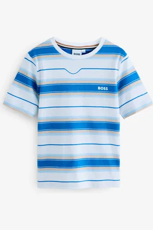 HUGO BOSS Striped Short Sleeve Logo T-Shirt152158cm