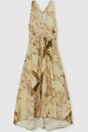 Reiss Anna NYBG Linen Floral Midi Dress46