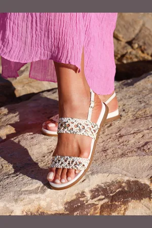 Linzi Galia Handwoven Double Strap Flat Sandalseu355