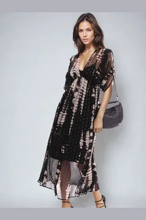 Religion Serene Tunic Maxi Dress In Lurex Fabric With Slip42
