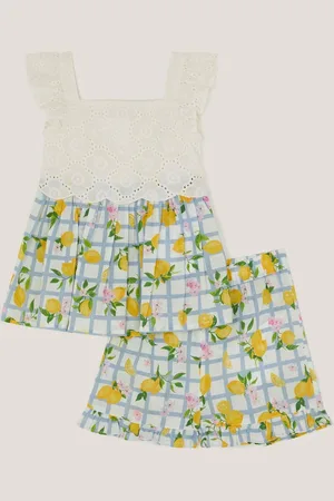 Monsoon Baby Broderie Top and Lemon Print Shorts Set8692cm