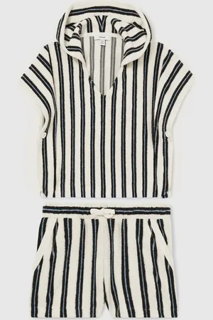 Reiss Sam Hoodie and Shorts Stripe Towelling Set122128cm