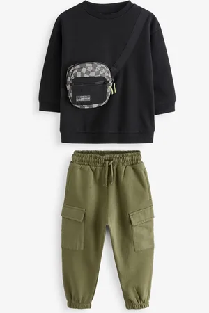 Next Utility Bumbag rund hals 100% bomulds sweatshirt og joggersæt (3mdr.-7år)9 - 12 måneder (74 - 80cm)