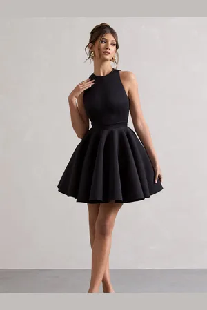 Club L Club L Waverly Racer-Neck Sleeveless Skater Mini Dress42