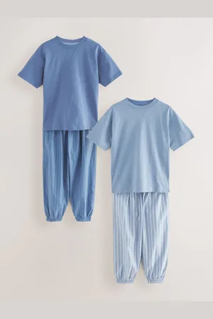 Next 100% Cotton Short Sleeve Long Bottoms 2 Pack (3-16yrs)9 år (134cm)