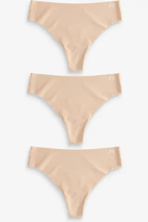 Under Armour 100% Bomuld No Show Pure Stræk Thong 3 PakkeM