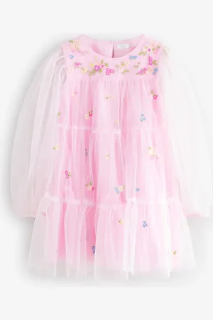 Next Long Sleeve Mesh Party Dress (3-16yrs)9 år (134cm)