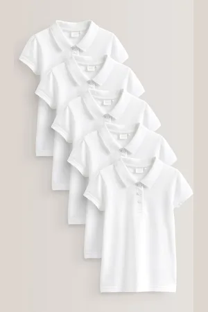 Next 100% Bomuld Kortærmet Polo Shirts 5 Pakke (3-16år)11 år (146cm)