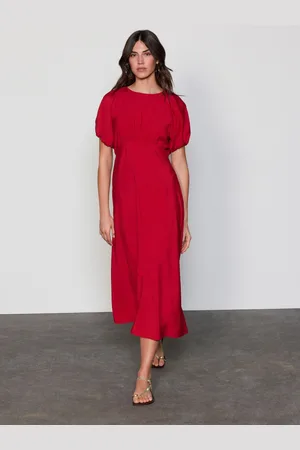 Next Print Puff Sleeve Midi Dress