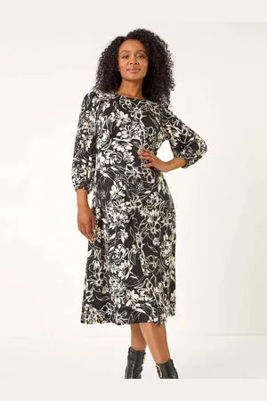 Roman Petite Floral Stretch Midi Dress46