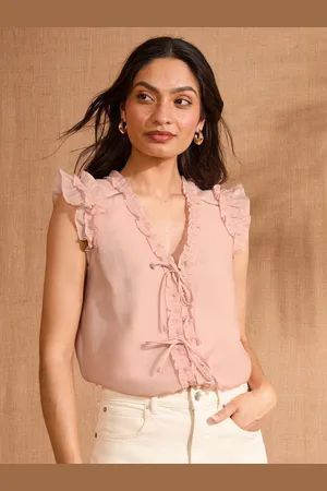 Love & Roses Frill Short Sleeve V-Neck Blouse44