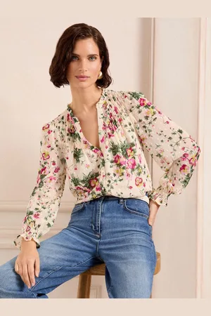 Love & Roses Shirred Detail Dobby Long Sleeve Blouse40