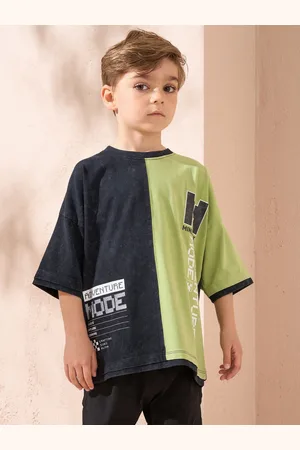 Angel & Rocket Minecraft Colourblock Graphic 100% Cotton T-Shirt7 - 8 år (122 - 128cm)