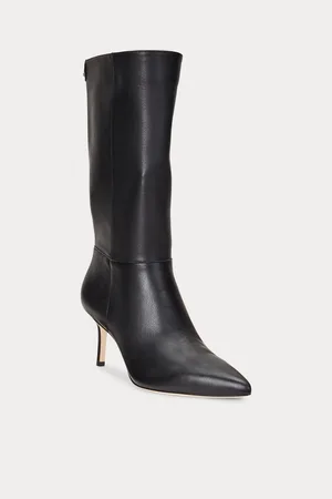 Ralph Lauren Leannah Leather Stiletto Heel Boots