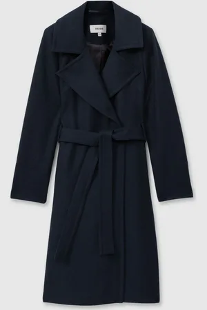 Reiss Rae Wool Blend Bælte Dobbeltradet Frakke Med Cashmere34