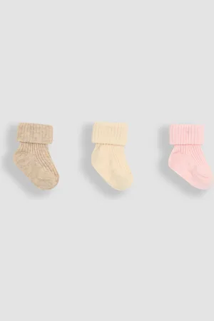 JoJo Maman Bébé Baby Ribbed Socks 3 PackNyfødt