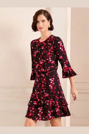 Love & Roses Flute Sleeve Mini Dress44