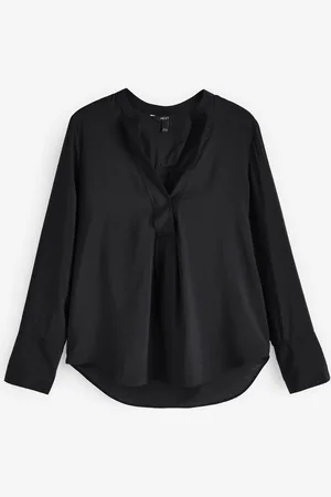 Next Long Sleeve Textured Overhead V-Neck Blouse36 Petite