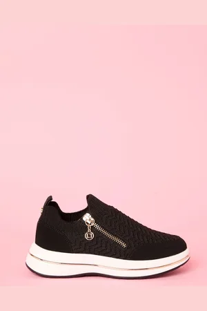 Lipsy London Pull On Side Zip Stretch Knit Chunky Trainers