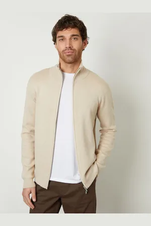 Threadbare Zip-Through Funnel Neck Knitted CardiganM