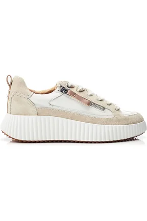 Moda In Pelle Bouville Chunky Two Tone Side Zip Leather Trainers