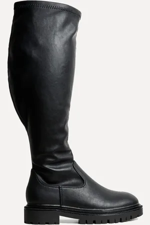 Linzi Briody Wide Fit PU Stretch High Leg Boots
