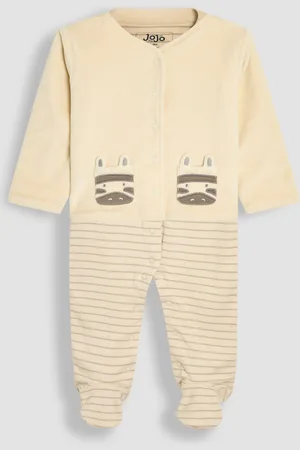 JoJo Maman Bébé Footed Sleepsuit and Velour Jackets Set 2 Piece6874cm