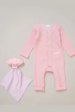 Rock-a-bye Baby Boutique Blue 100% Cotton Waffle Romper and Comforter Set7480cm