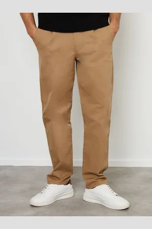 Threadbare Cotton Lige bukseben Plisseret Chino-bukser With Stræk38