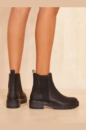 Friends Like These Flade sko Chunky Casual Chelsea støvle i imiteret læder