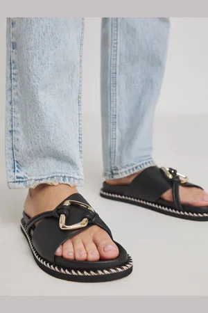 Simply Be Bred pasform Whipstitch Two Strap Footbed Sandaler