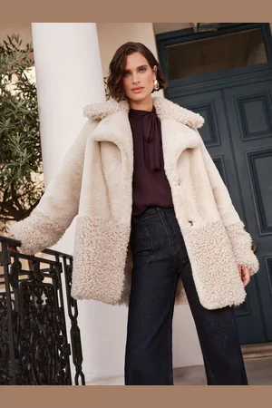 Love & Roses Faux Fur Shearling Mix Coat40