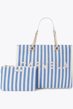 Carvela Blue Sorrento Stripe 100% Cotton Tote Bagen