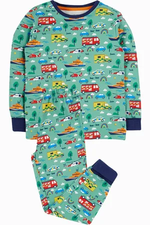 Frugi Kids Green Sundown 100% Cotton SweatTop Pyjamas Set104110cm