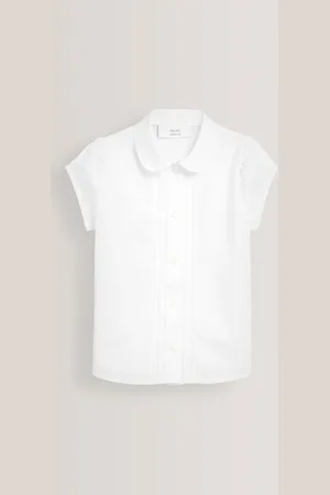 Next Puffærmet skolebluse med blonder (3-14år)116cm Slim Fit