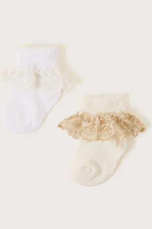 Monsoon Baby Sparkle Lace Socks 2 Pack12 - 18 måneder (80 - 86cm)