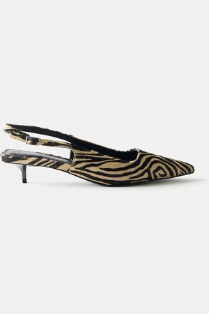 mint&berry Ines Zebra Print Kitten Heels
