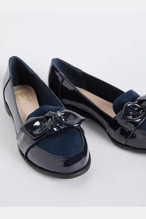 Friends Like These Flat Comfort Bow Faux Leather Patent Loaferseu42