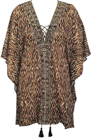 Miraclesuit Black Kaftan in Topkapi Ikat PrintEn