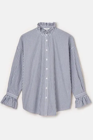 Joules Mae Relaxed Fit Frill Neck Skjorter38