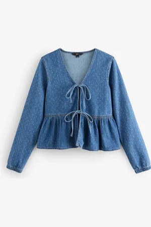 Next Tie Front 100% Cotton Smock Blouse38