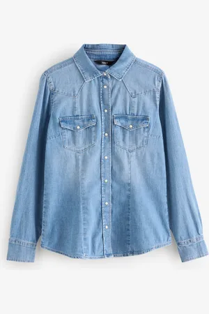 Next Fuller Bust Seam Detail Fitted Denim Western Shirt42