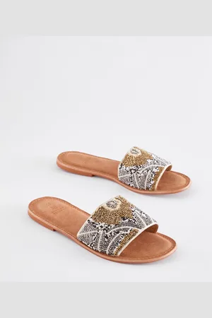 Next Forever Comfort Leather Beaded Mules