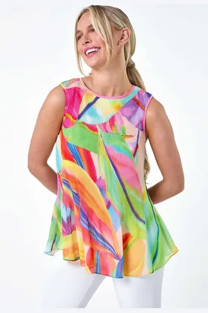 Roman Abstract Pleated Vest Top42