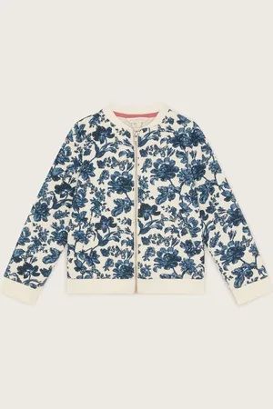 Monsoon Floral Print Quilted 100% Cotton Bomber Jacket9 - 10 år (134 - 140cm)