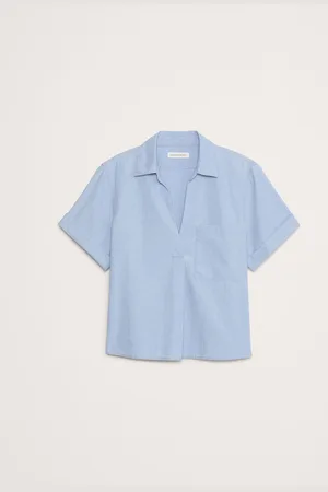 Banana Republic Chambray Cropped Popover Shirtlarge