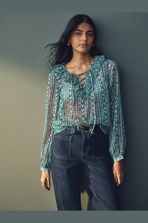 Next Gennemsigtig Flæsekant Trim Slips Neck Bluse36 Petite