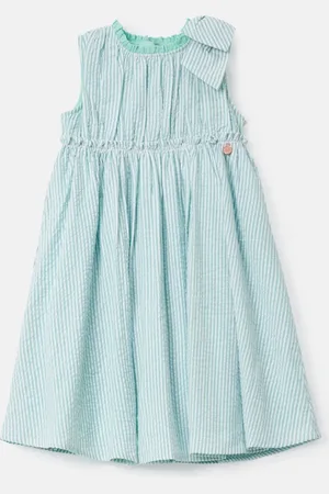 Angel & Rocket Giana Mint Seersucker Stripe 100% Cotton Dress104110cm