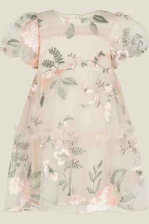 Monsoon Baby Azalea Puff Sleeve Embroidered Dress7480cm